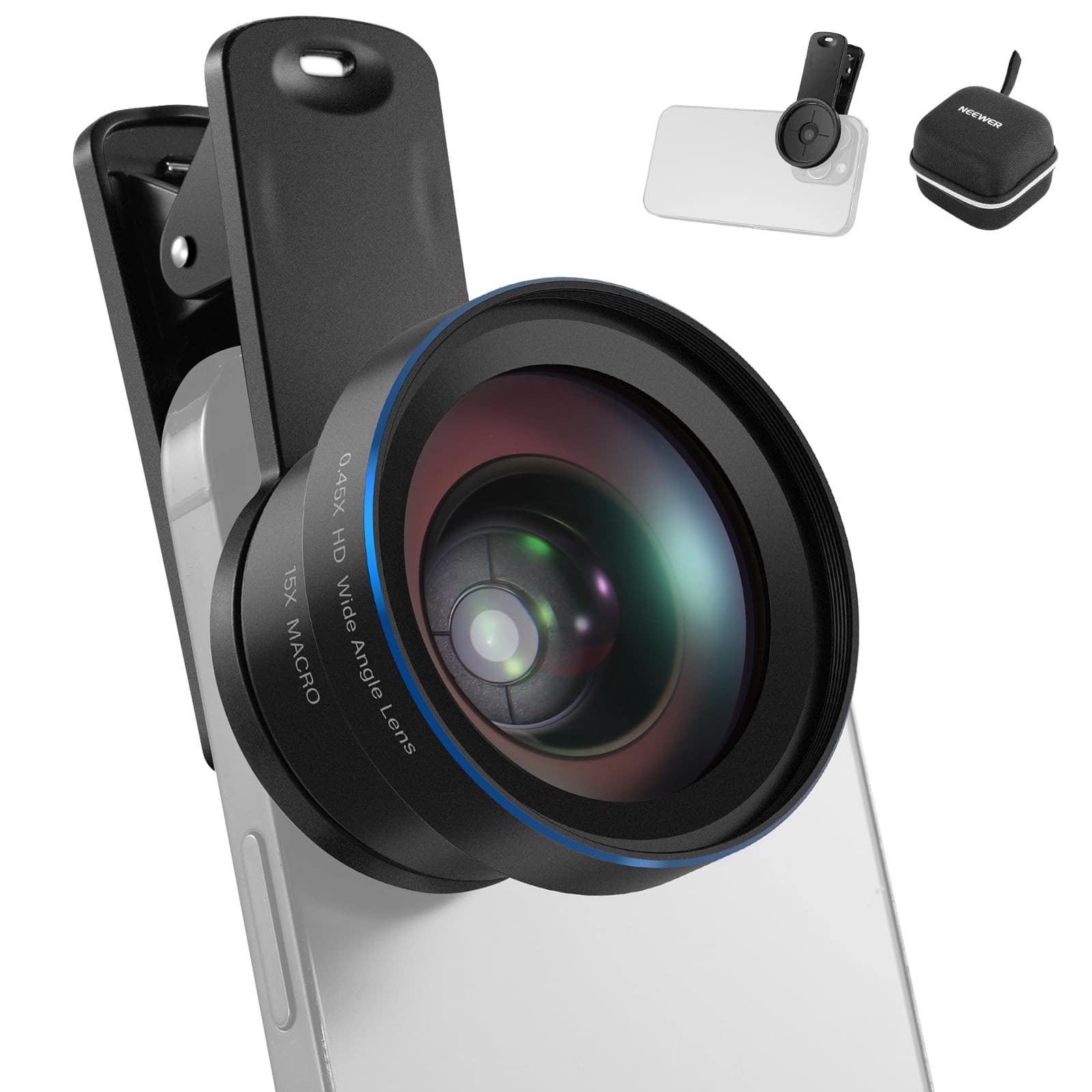 Neewer - 2-in-1 Wide Angle & Macro Lens Kit for Smartphones, 37mm Clamp