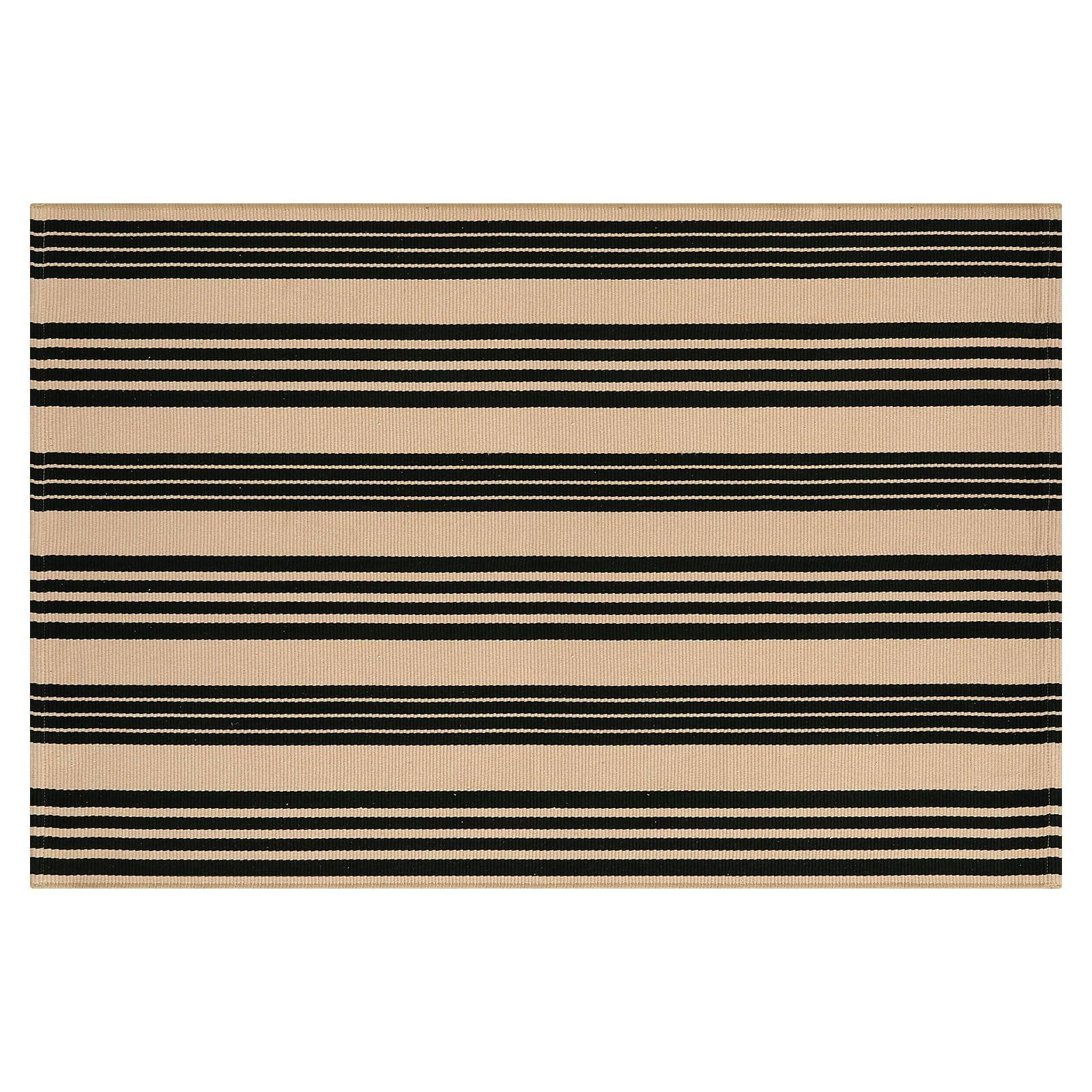 Alt View 6. Reds Spade - And Khaki Striped Fall Outdoor Rug Ft Washable Cotton Woven Patio Reversible Foldable Front Porch Decor Ind... - Black White Striped-2'4" x 3'7" (Rectangular).