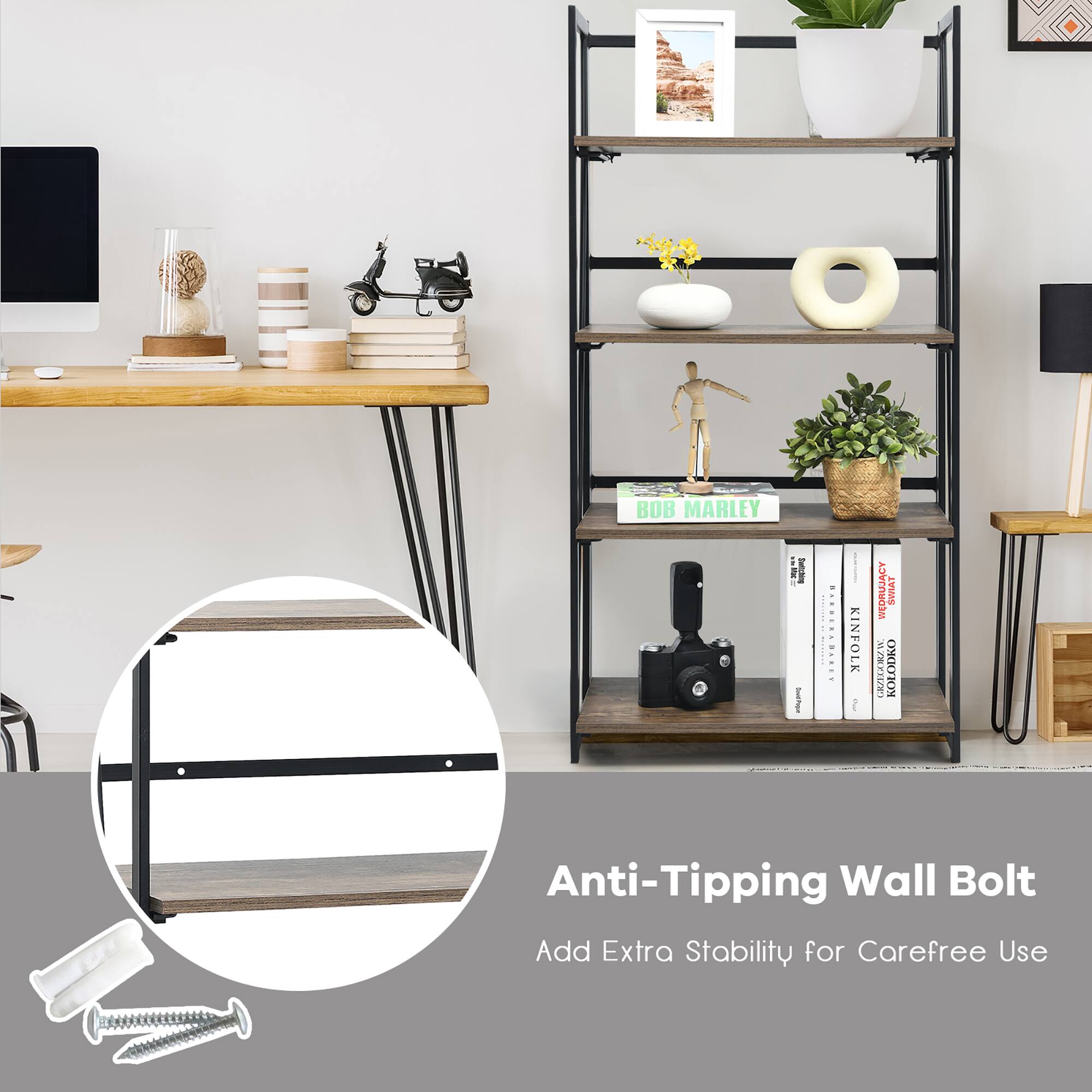 Anti-Tipping Wall Bolt Add Extra Stability for Carefree Use