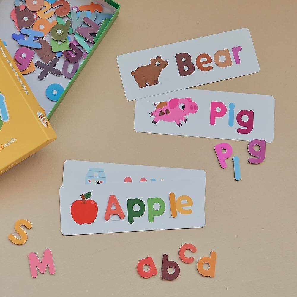 The text on the image is:

- Bear
- Pig
- Apple
- abcd
- S M

The corrected text is:

- Bear
- Pig
- Apple
- abcd
- S M