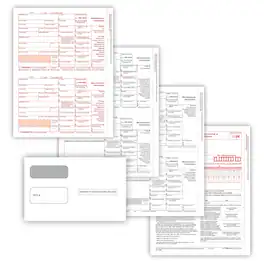 ComplyRight - 2026 1099-MISC Tax Form, 3-Part, 2-Up, Copy A, B, C/2, 1096 Transmittal, 25/Pack (6102E25) - White/Red/Black