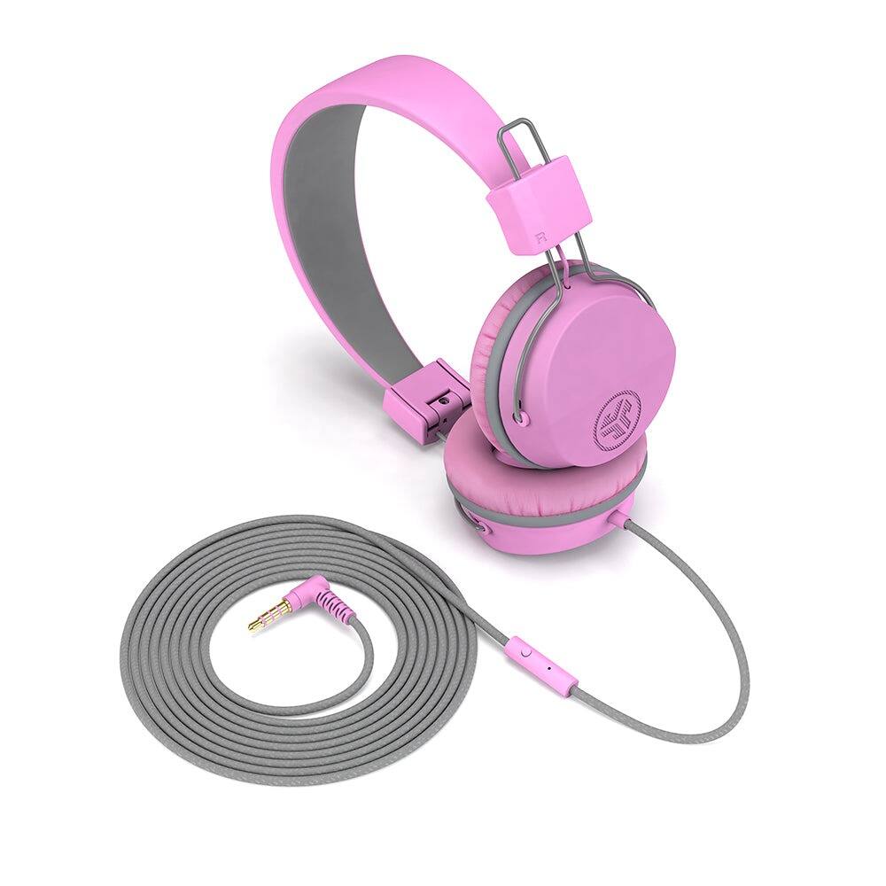 Left. JLab - JBuddies Studio On-Ear Kids Wired Headphones - Pink/Gray.