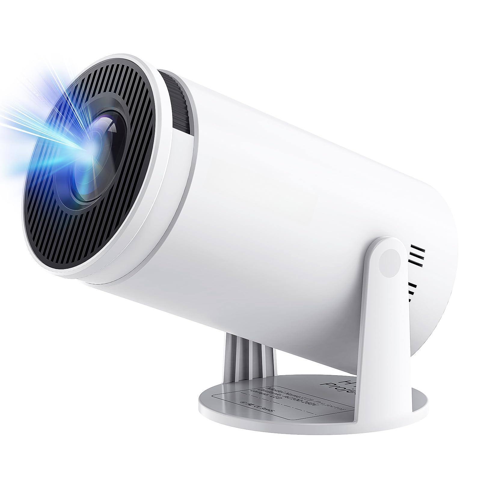 The Best Inks - Mini Projector With Android 13 - 2025 Portable Movie Wifi 6 5.2: Built-in Apps 4k/1080p Support Auto Keystone 180° - A-Manual Focus