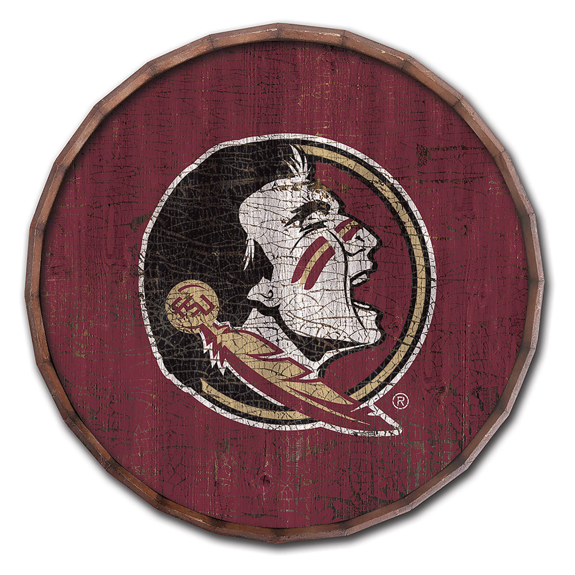 Florida State Seminoles 24" Cracked Color Barrel Top Sign
