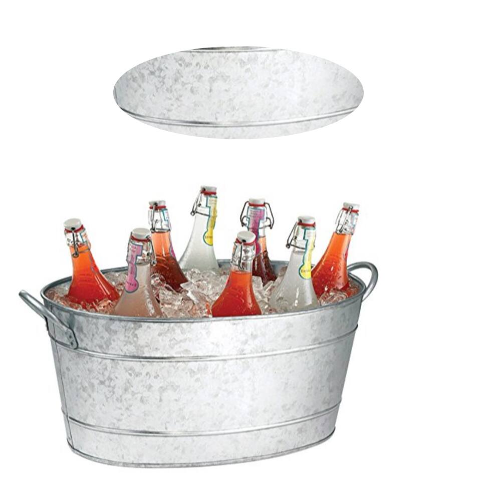 Alt View 2. Manhattan Lane - Lola 23 Inch Beverage Tub, 2 Handles - Gray.
