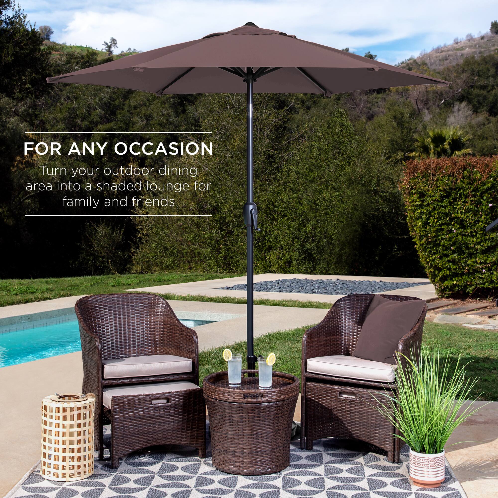 FOR ANY OCCASION  
Turn your outdoor dining area into a shaded lounge for family and friends