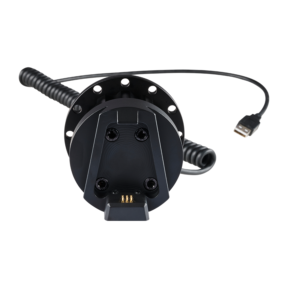 Front. Asetek Sim Sports - 3rd Party Wheelbase Quick Release Adapter - Black.