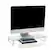 Front Zoom. Mind Reader - Monitor Stand, Contemporary, Desktop Organizer, Laptop Riser, Office, Glass, 22"L x 8.25"W x 3"H - Clear.