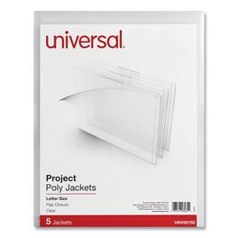 Universal - Project Poly Jackets Letter Size Clear 5 per Pack