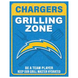 Fan Creations - Los Angeles Chargers 13" x 20" Grill Zone Metal Sign - Multicolor