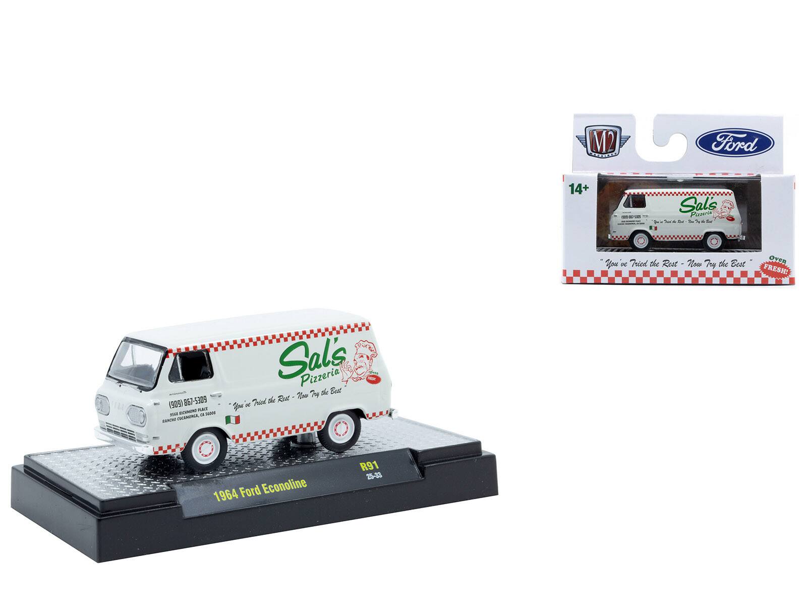 M2 Ford 14+ - La Sals Pazerte - & T - Sar You DN Pried the Rest Now Try the Best oveR FRESH! (505) 867-5309 EEMOn PES 14 SANE FAN VOLERUNA Sals Pizzeria Haw Thy the Eout Tried the Rut De 1964 Ford Econoline R91 25-33