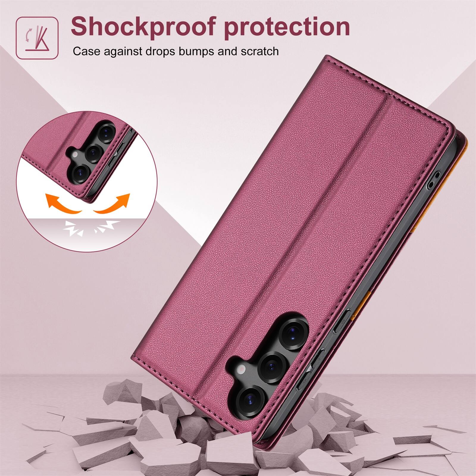 Shockproof protection  
Case against drops, bumps and scratches