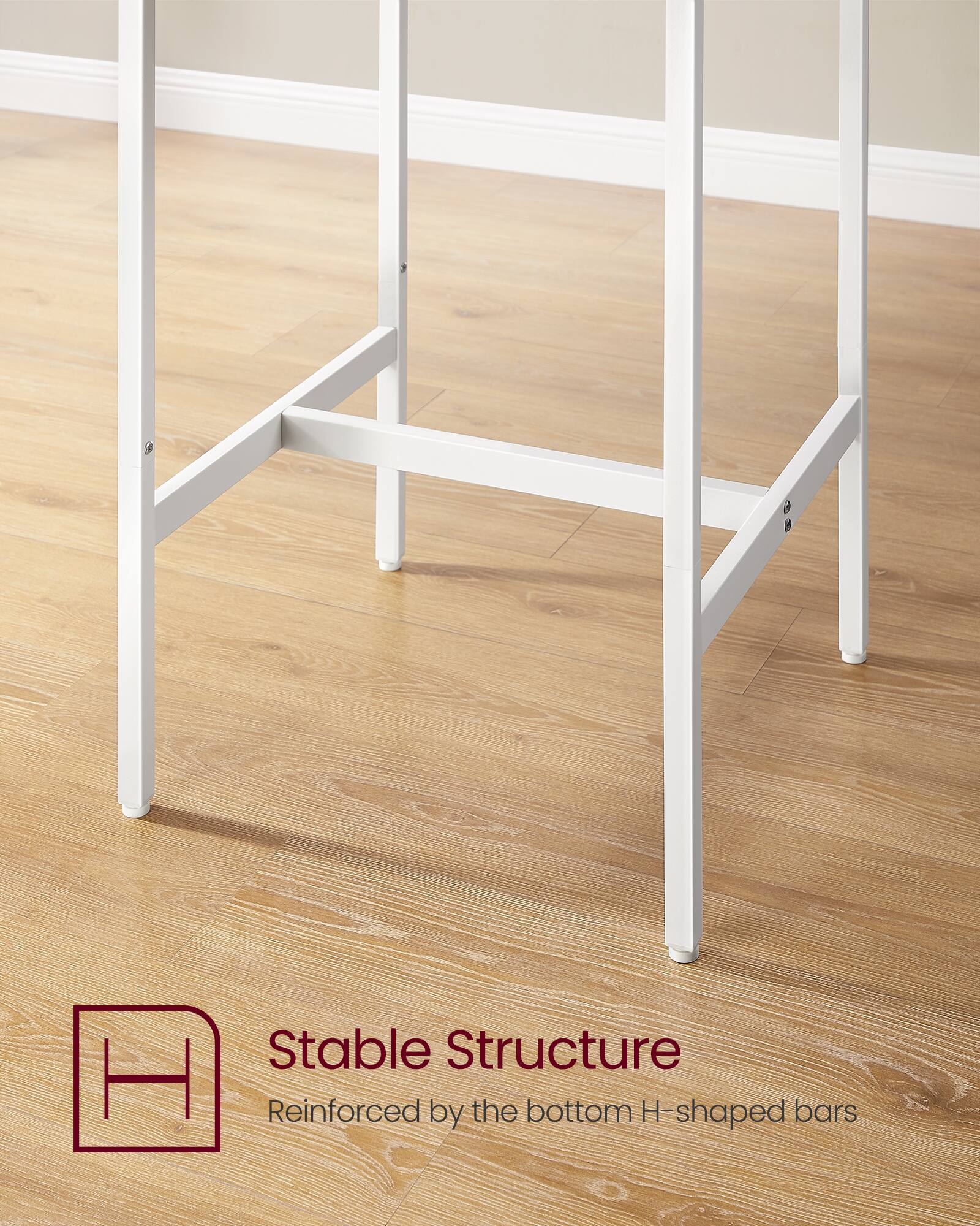 Stable Structure  
Reinforced by the bottom H-shaped bars