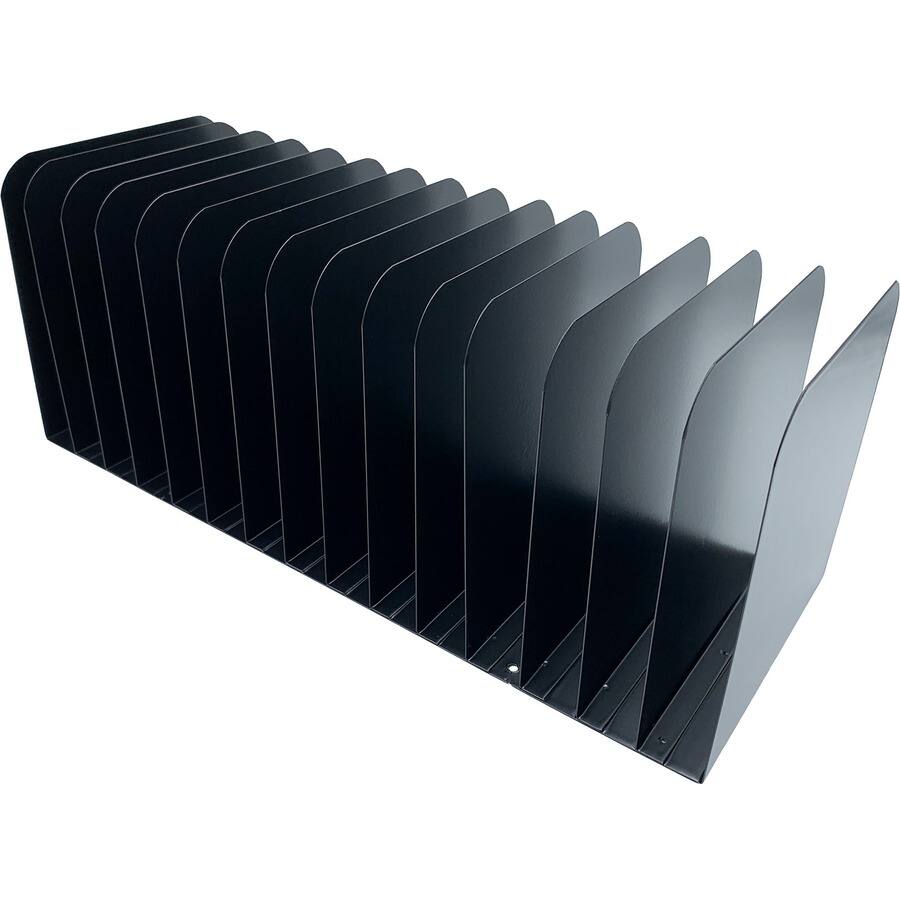 Left. Huron - Huron 15 slot Vertical Message Rack 15 Compartment Vertical 6.50" x 16" x 16.25" Durable Black Steel - Black.