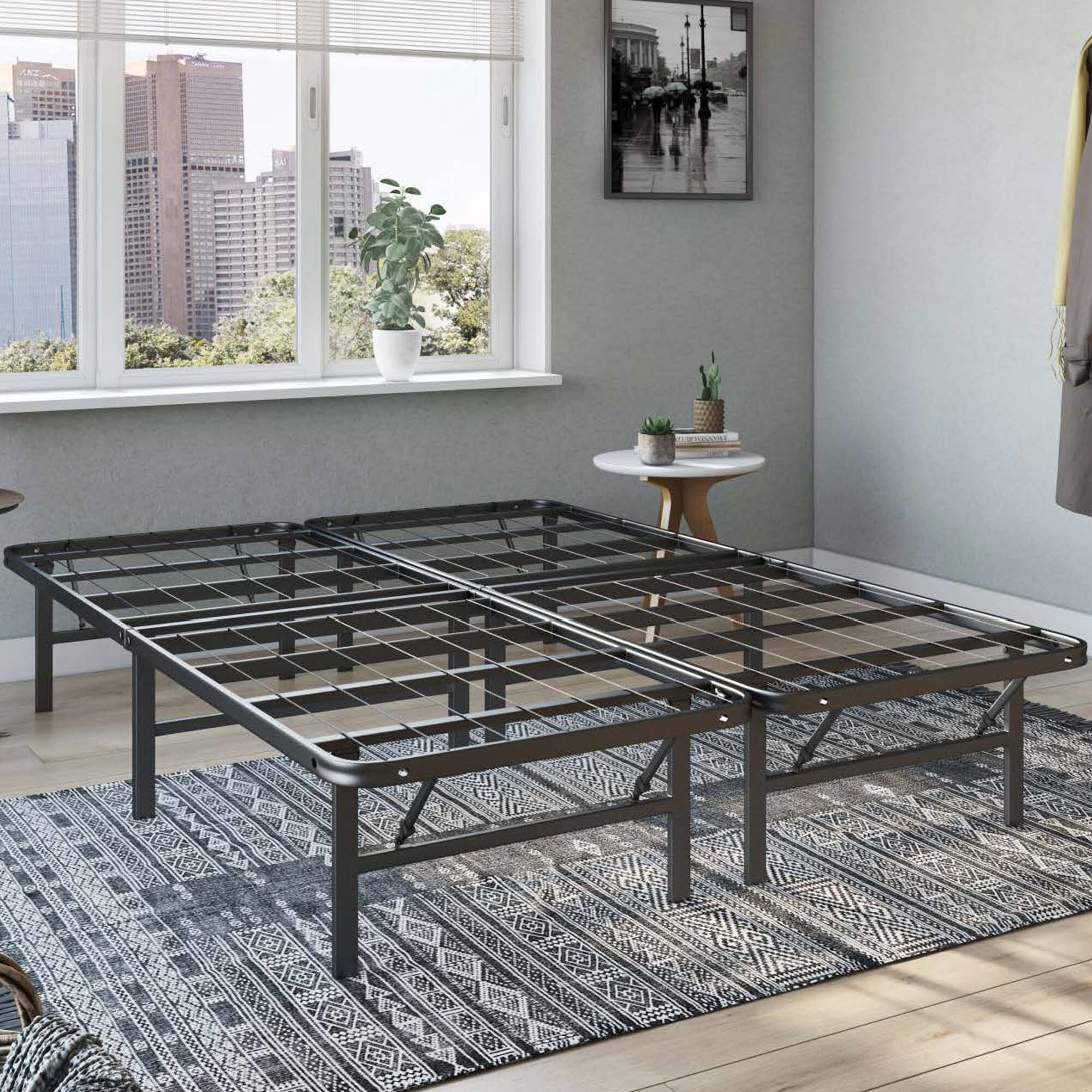 Alt View 8. Hercules - Hercules Folding Metal Bed Frame, 14 Inch Platform Mattress Foundation, Full - Black.