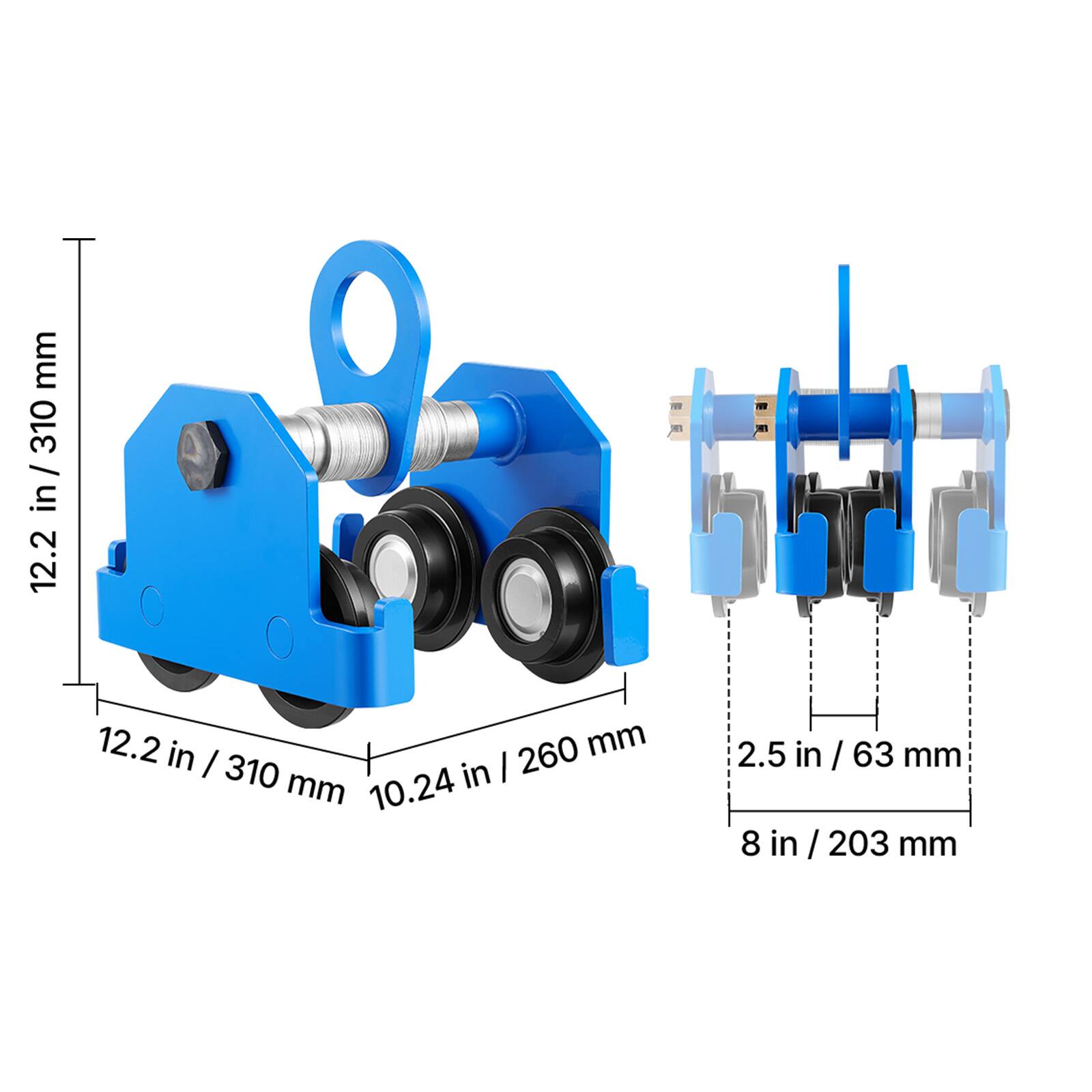 12.2 in / 310 mm  
10.24 in / 260 mm  
2.5 in / 63 mm  
8 in / 203 mm