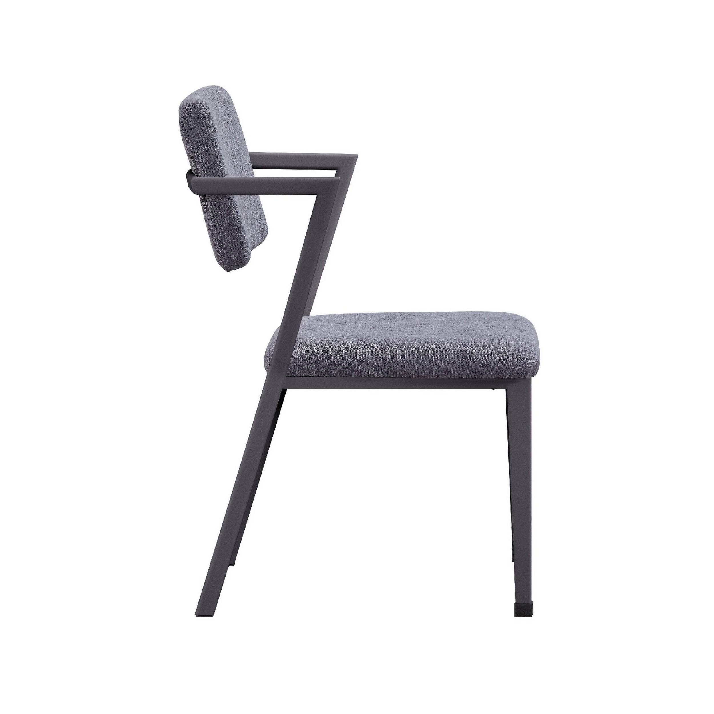 Alt View 1. Manhattan Lane - Fabric Upholstered Metal Dining Chair, Set of 2 - Gray.