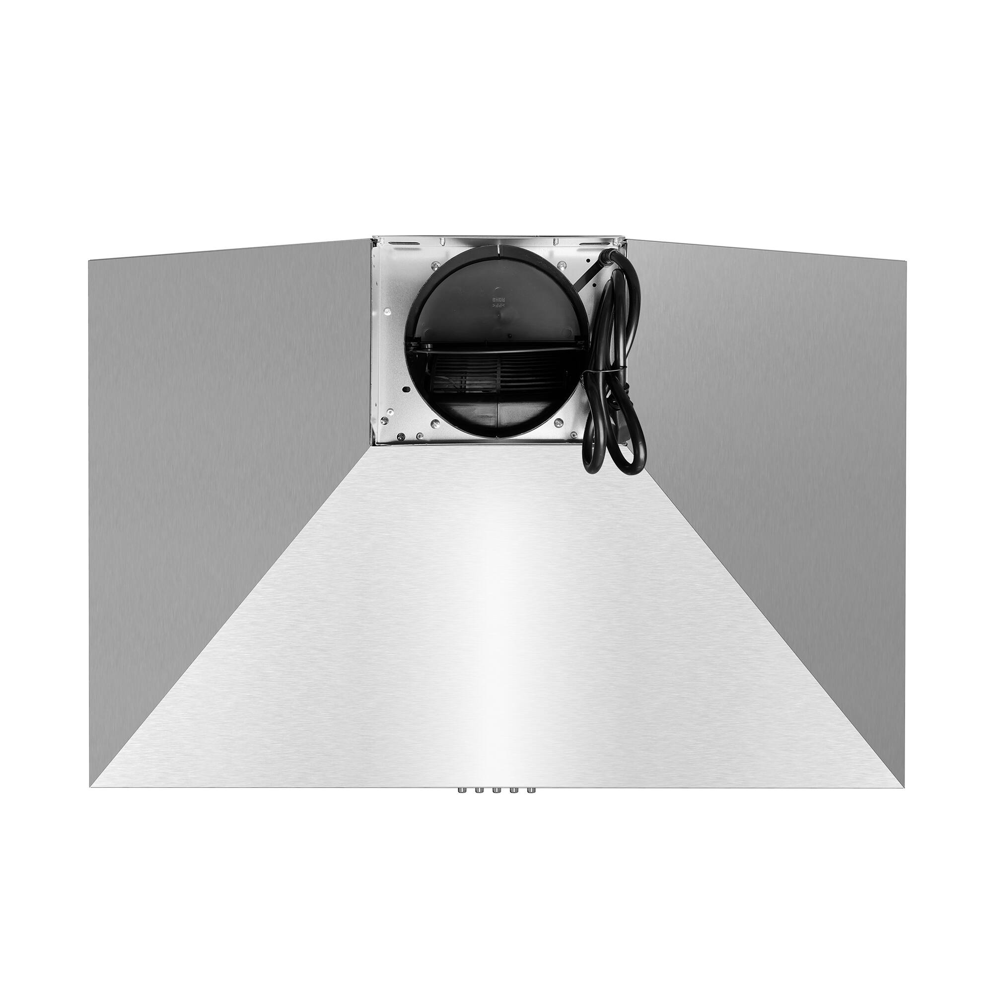 Alt View 5. COSMO - COS-63024P 30 in. Nebula Collection 250 CFM Ducted Wall Mount Range Hood, Button Control, LED Lights, Mesh Filters - Stainless Steel.