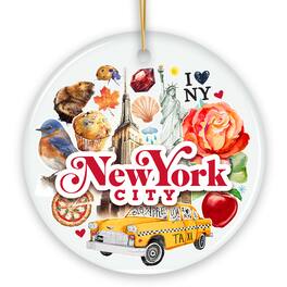 OrnamentallyYou - Unique NYC Vibes Artwork Christmas Ornament - Multi-colored