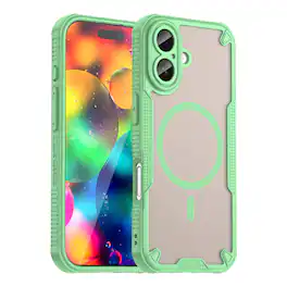 UUCOVER - Magnetic Case for iPhone 17,Shockproof TPU+PC Case Compatible with Mag Safe Matte Translucent Back Cover - Green