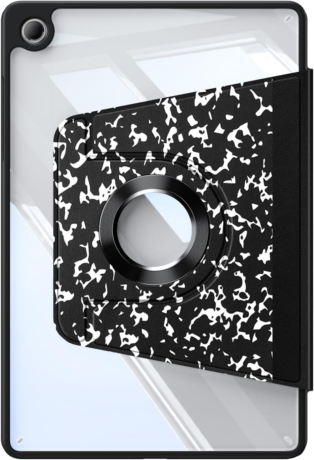 Alt View 5. Fintie - 360 Degree Rotating Case for Samsung Galaxy Tab A11+/ Tab A9+ 11 Inch, Metal Swiveling Ring Stand, Slim Clear Back Cover - Composition Book.