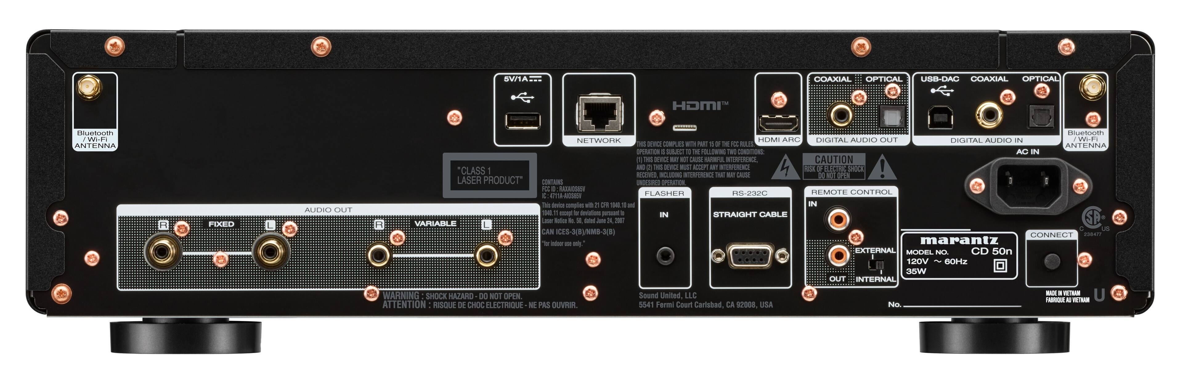 Back. Marantz - CD 50n CD Player - Black.