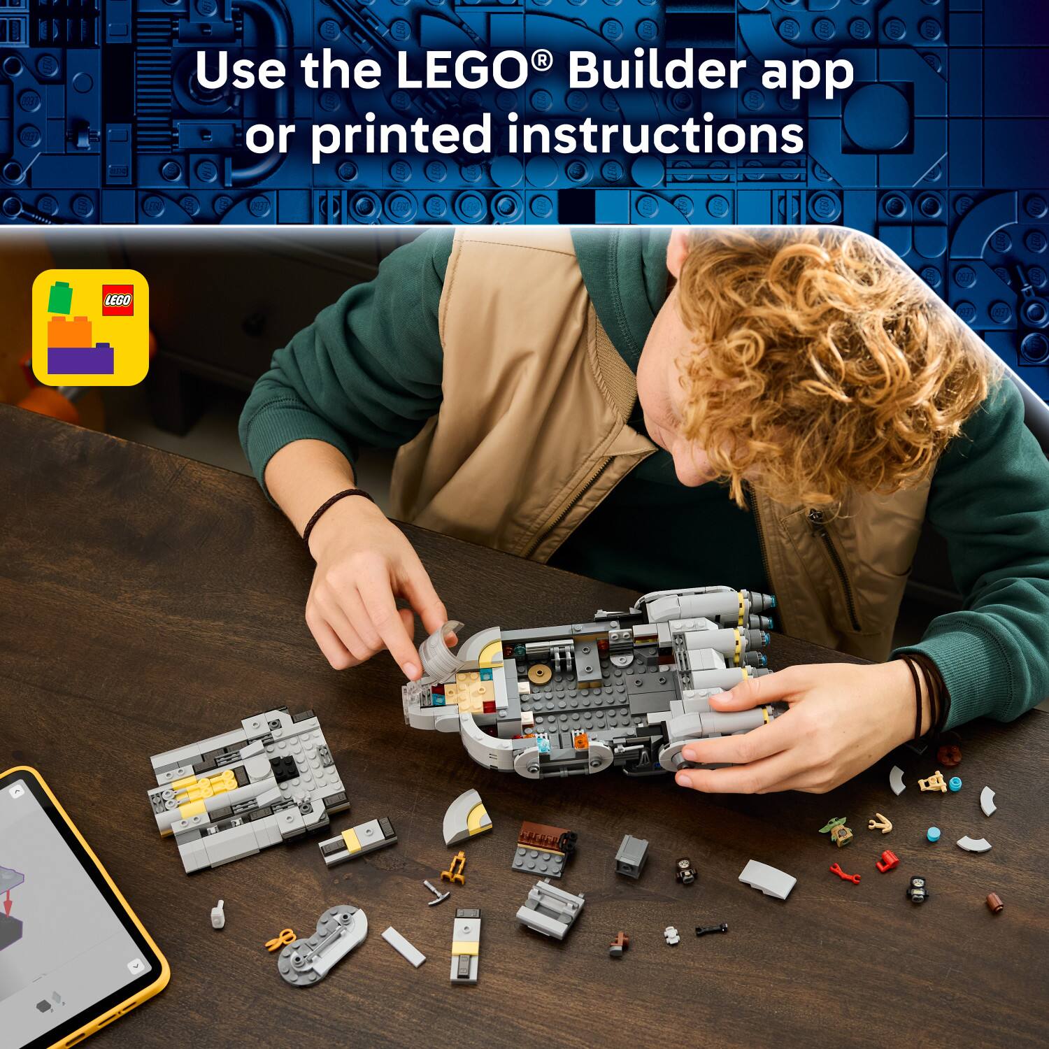 Use the LEGO® Builder app or printed instructions