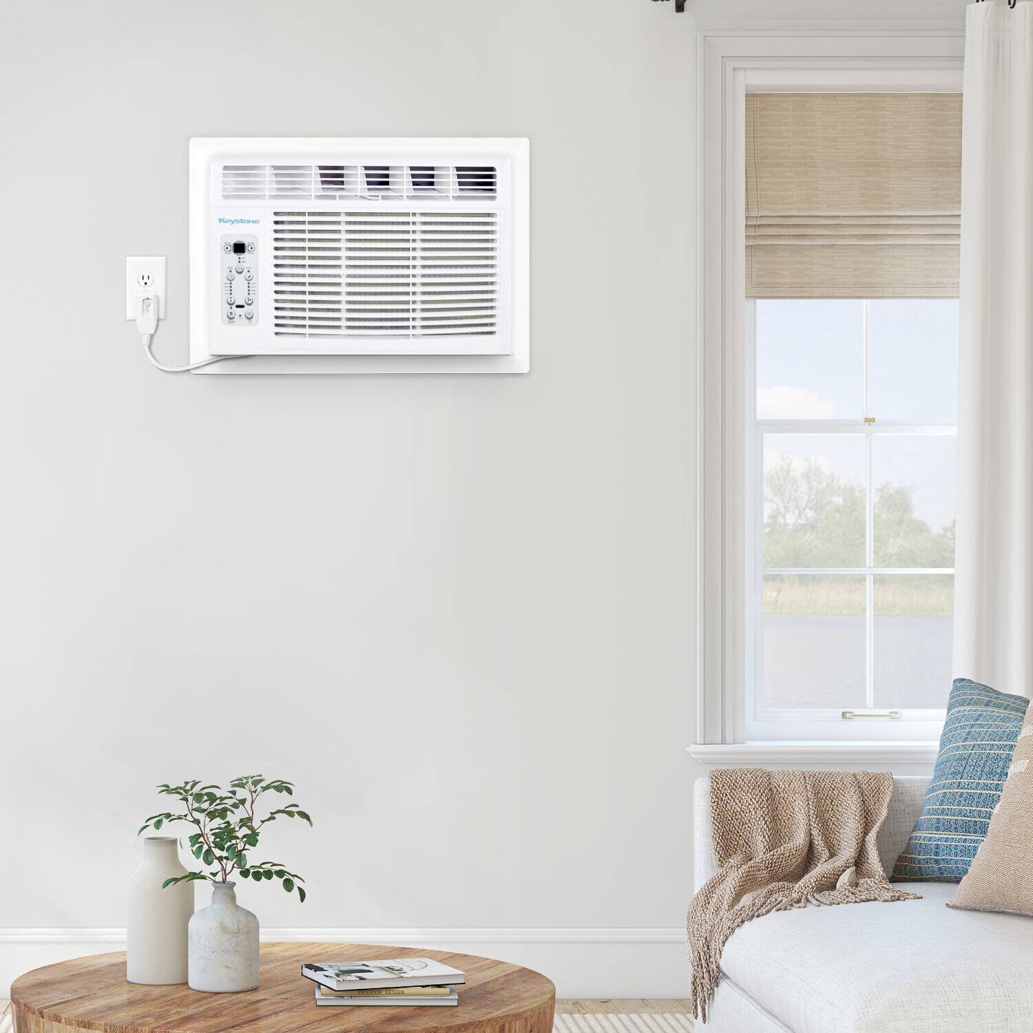 Alt View 16. Keystone - 8,000 BTU 115V Window/Wall Air Conditioner with 3,500 BTU Supplemental Heat Capability - White.