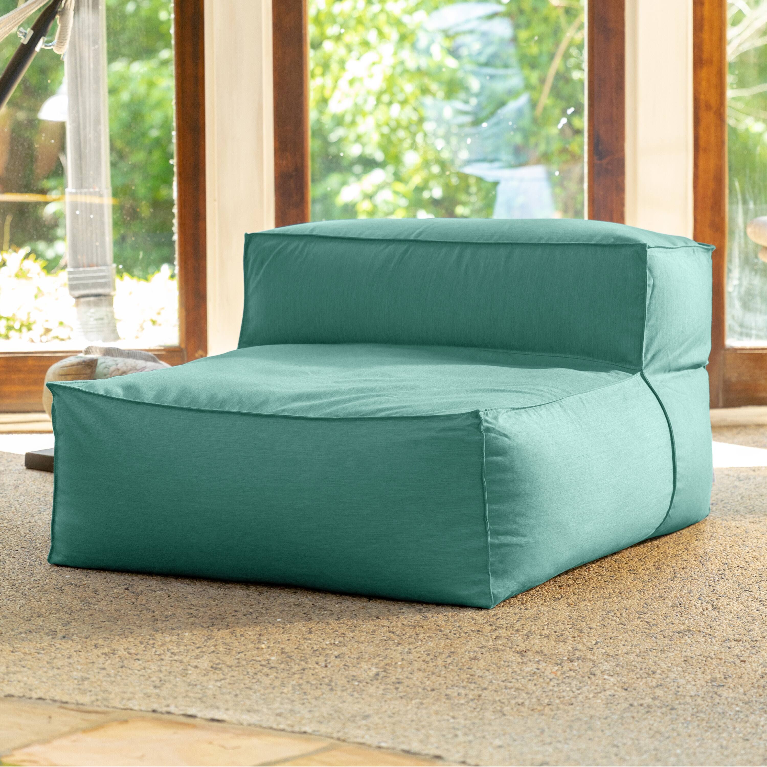 Angle. Jaxx - Baya Outdoor Center Seat - Luxurious Oversized European Style Outdoor Soft Seating, Sunbrella Breeze - Breeze.
