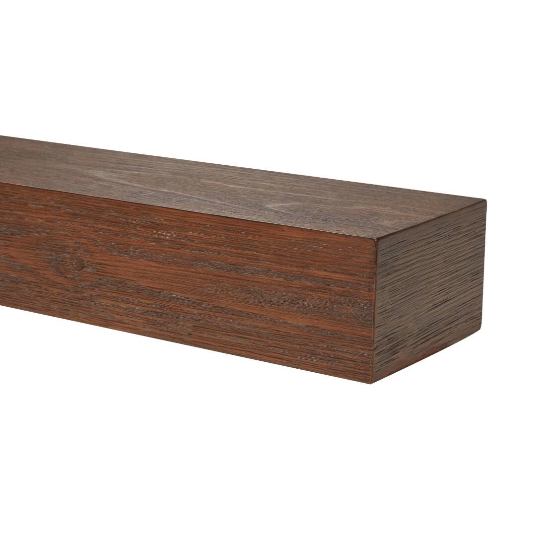 Back. Touchstone Home Products - Fireplace Mantel Shelf , 84" x 8" x 4.75", Solid Pine Wood Mantel for Over Fireplace - Espresso Finish.