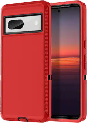 Front. Entronix - Entronix Heavy Duty Case for Google Pixel 7 - Triple-Layer Protection - Red.