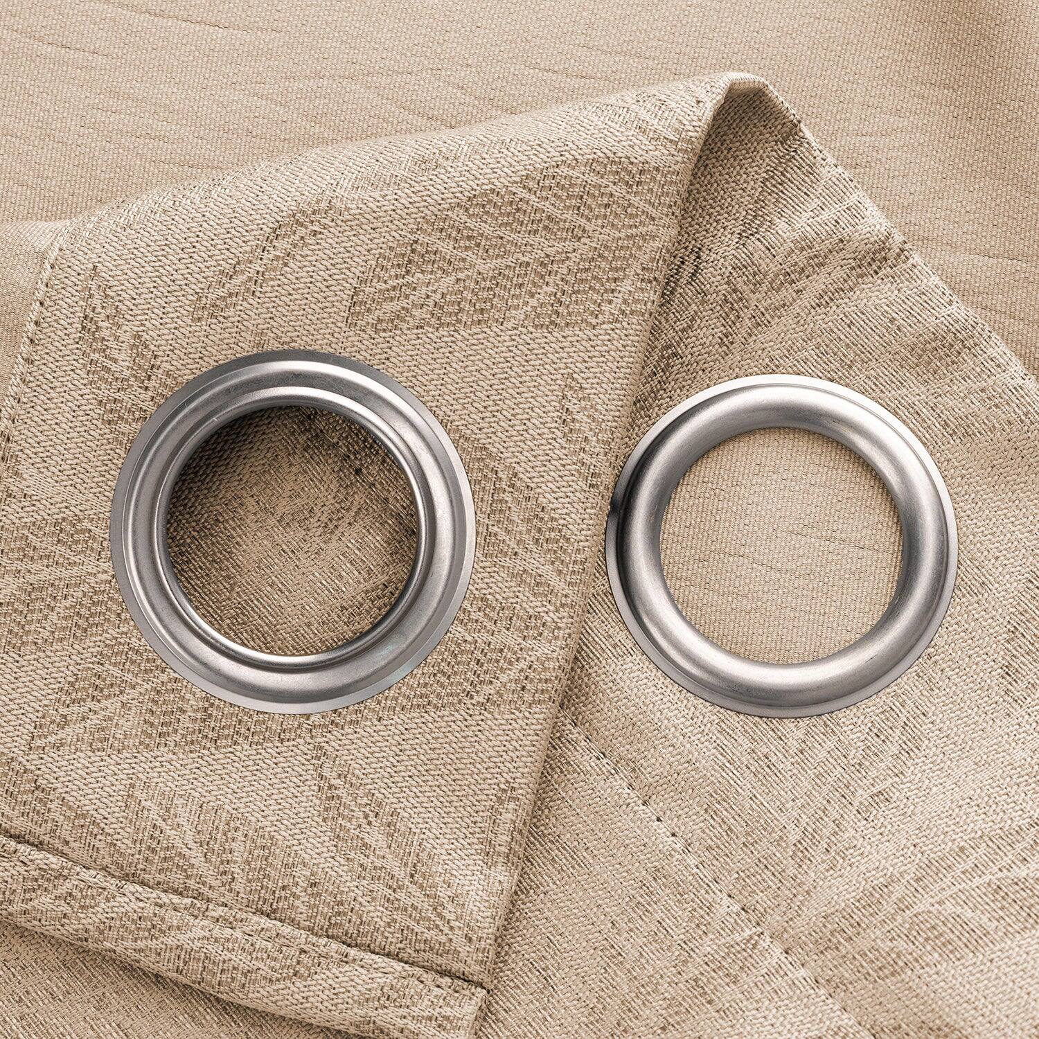 Back. RT Designers Collection - RT Designers Collection 100% Polyester 270 GSM Reba Luxury Jacquard Blackout Grommet Curtain Panel 54" x 90" Taupe - Taupe.