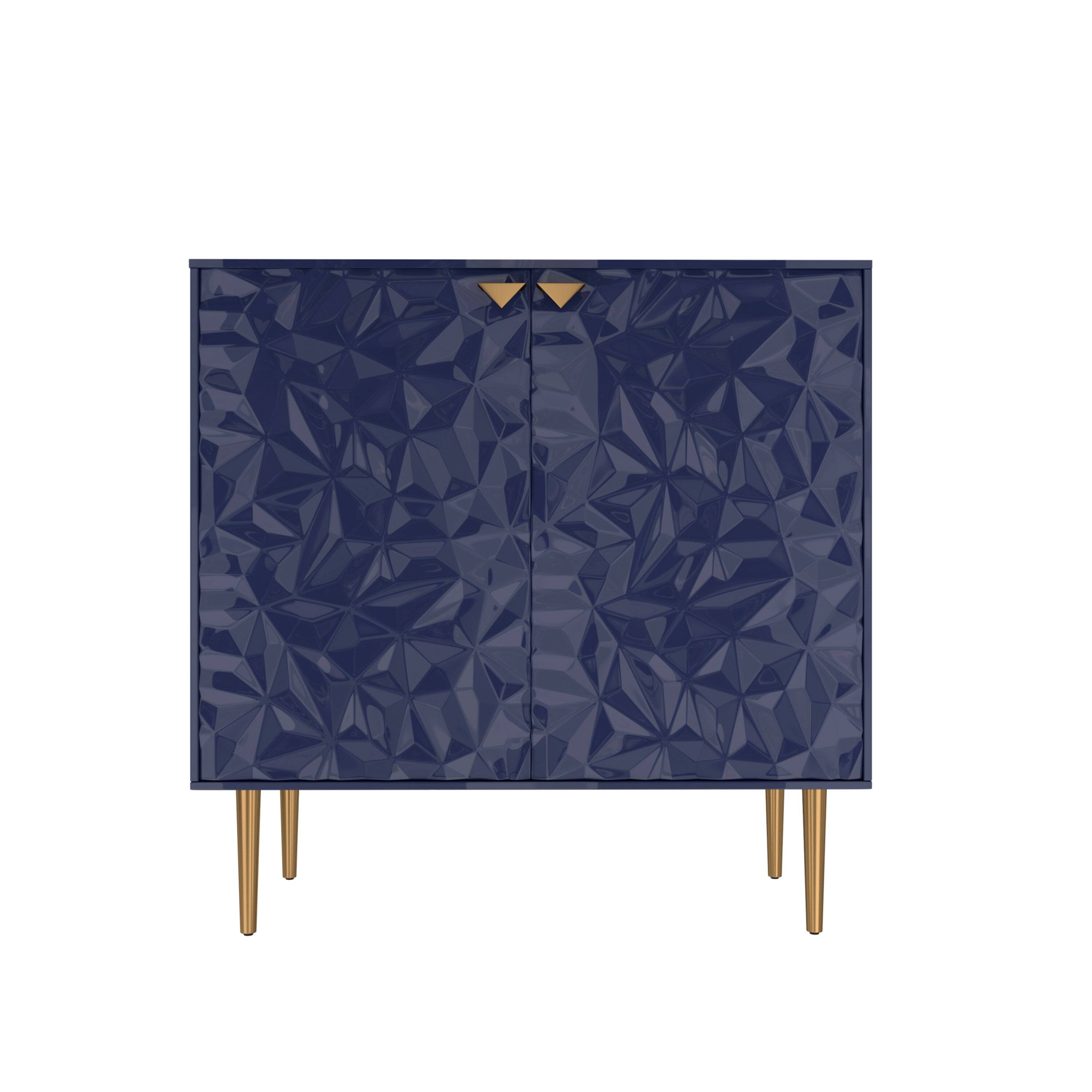 Alt View 1. Boyel Living - 2 Door Locker Accent Cabinet - Navy.