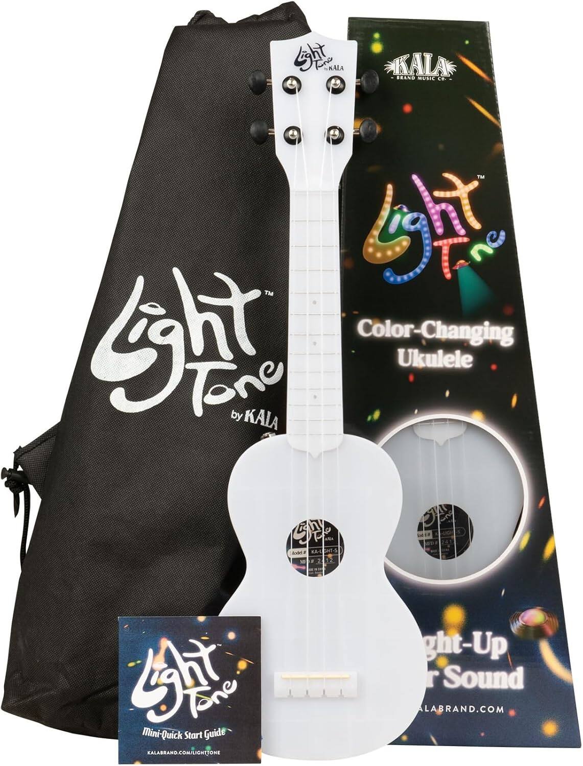 KALA BRAND MUSIC  
TM  
4t ne h  
Color-Changing Ukulele  
Tone by KALA  
O F 9  
LMA Axk -L SH1-5  
S Tone Mini-Quick Start Guide  
KALABRAND.COM/LIGHTTONE  
ght-Up  
r Sound  
KALABRAND.COM