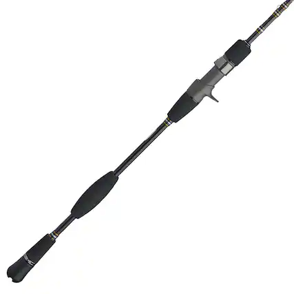 Front. PENN - PENN Carnage III Conventional Slow Pitch Rod, 6'8" Fishing Pole, Medium Heavy - Black.