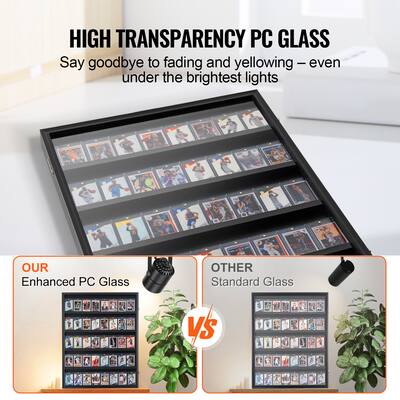 VEVOR 35 Graded Sports Card Display Case 24.3x30.5x2.1 in Baseball Card Display Frame with 98% Uv Protection Clear View Pc Glass Lockable Wall VEVOR 35 Graded Sports Card Display Case 24.3x30.5x2.1 in Baseball Card Display Frame with 98% Uv Protection Clear View Pc Glass Lockable Wall