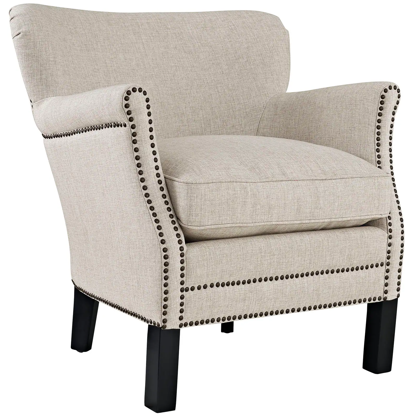 Angle. Modway - Key Upholstered Fabric Armchair by Modway - Sand.