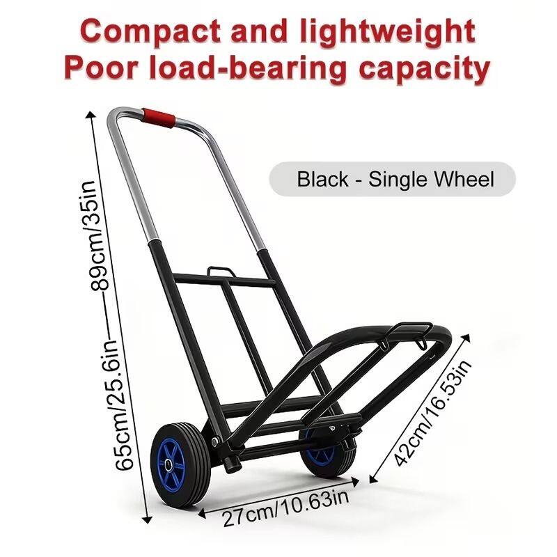 Compact and lightweight  
Poor load-bearing capacity  
Black - Single Wheel  
89cm/35in  
65cm/25.6in  
42cm/16.53in  
27cm/10.63in