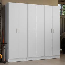 Madesa - Garage Storage Cabinet Set 6 Doors 12 Utility Shelves 70"L Organization Unit for Garage and Tools - White