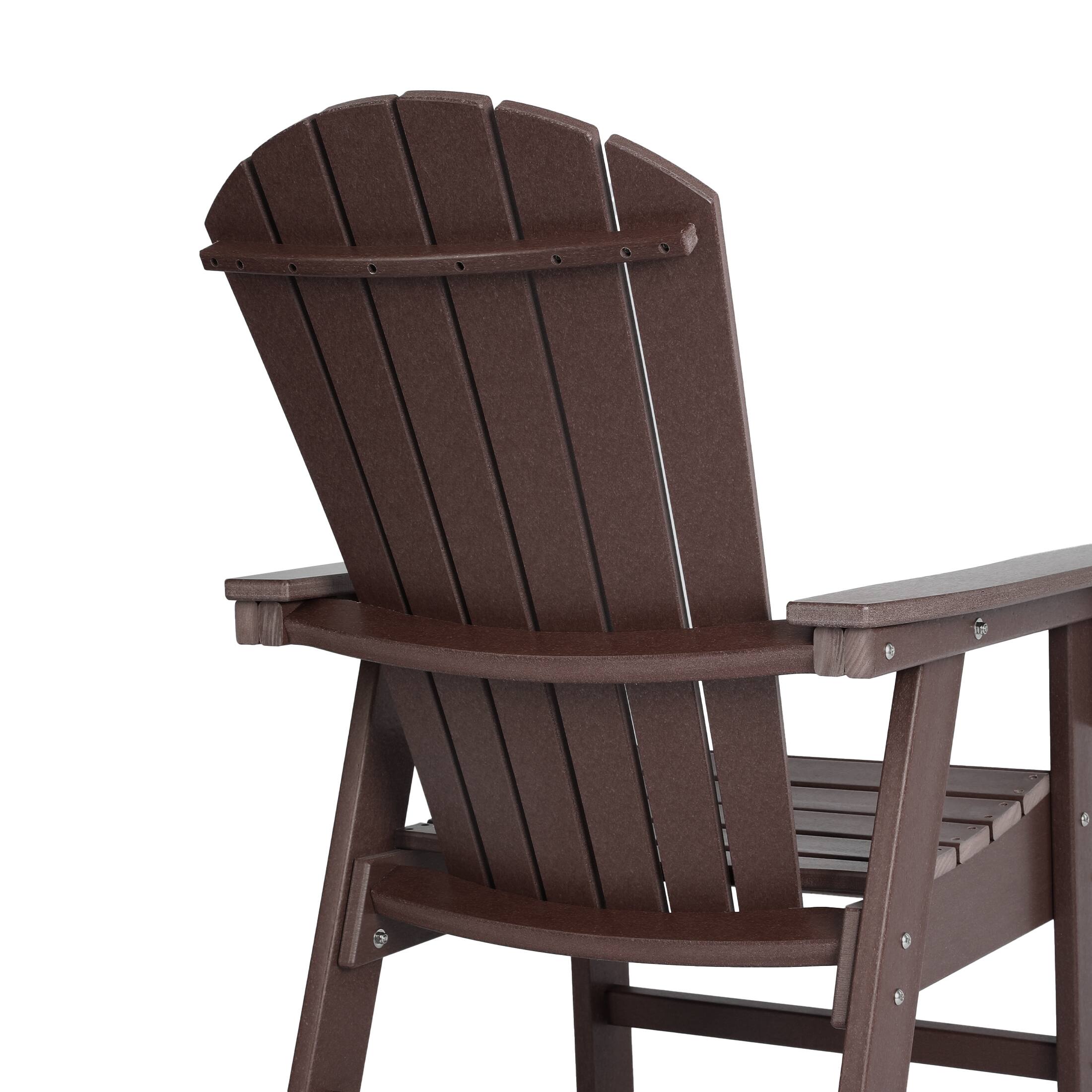 Alt View 5. WestinTrends - WestinTrends Dylan Outdoor Patio Shell-back Adirondack Dining Chair Weather Resistant - Dark Brown.