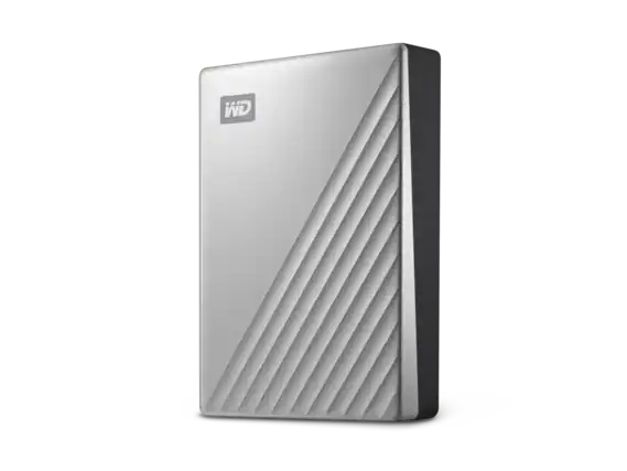 Front. Western Digital - WD 6TB Silver My Passport Ultra for Portable Storage External Hard Drive USB-C for Mac (WDBGKC0060BSL-WESN) - Silver.