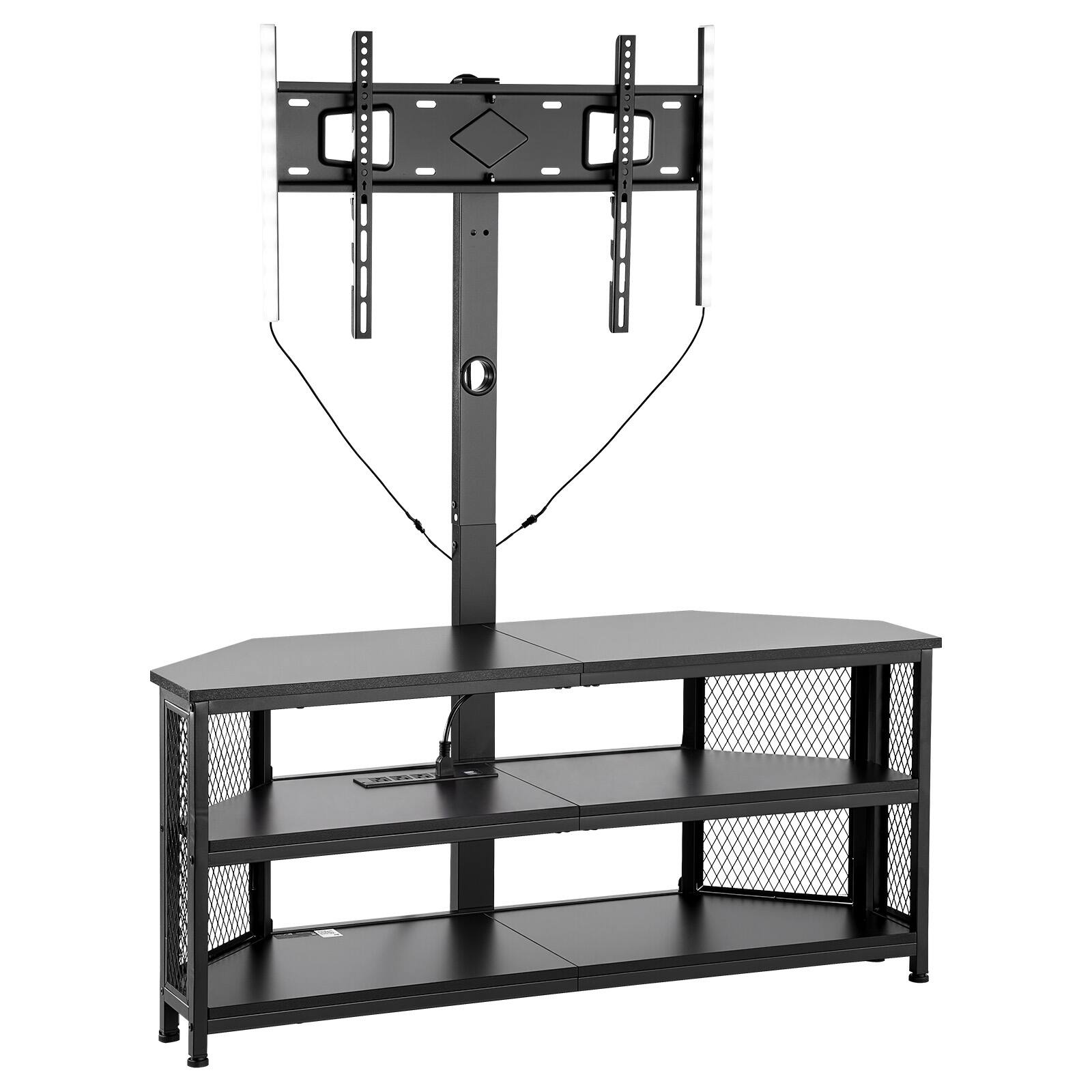 Alt View 5. VEVOR - TV Stand with Mount, 45.3 Inch, Corner TV Stand Console with Power Outlet, for 32-75 Inch TVs - Black.