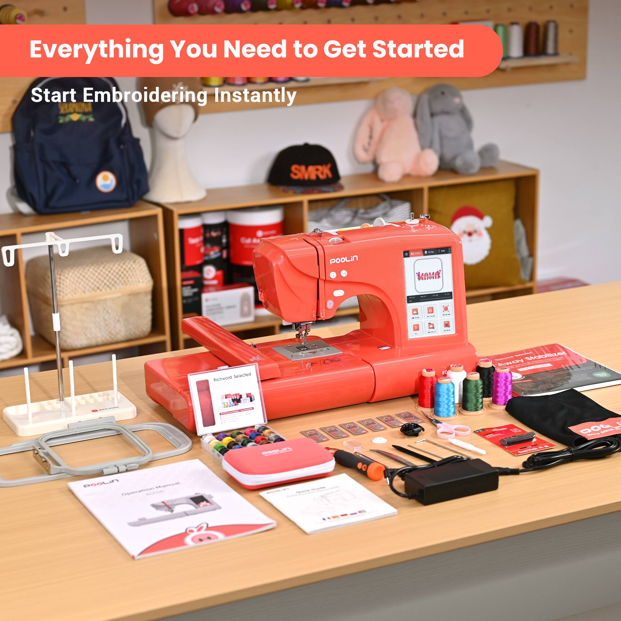 Everything You Need to Get Started  
Start Embroidering Instantly