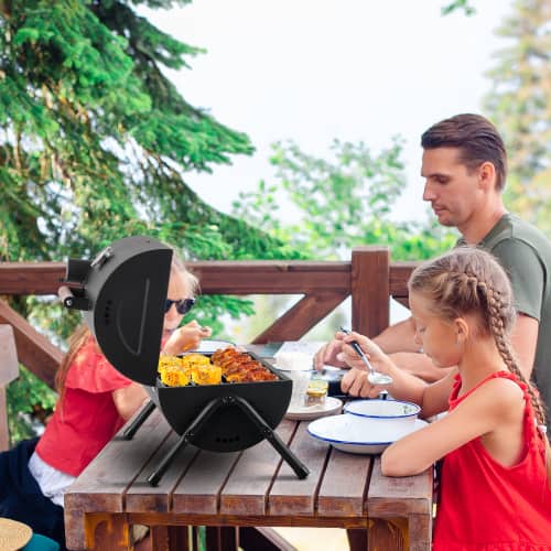 Winado 1PC Portable Tabletop Barbecue Grill with Thermometer