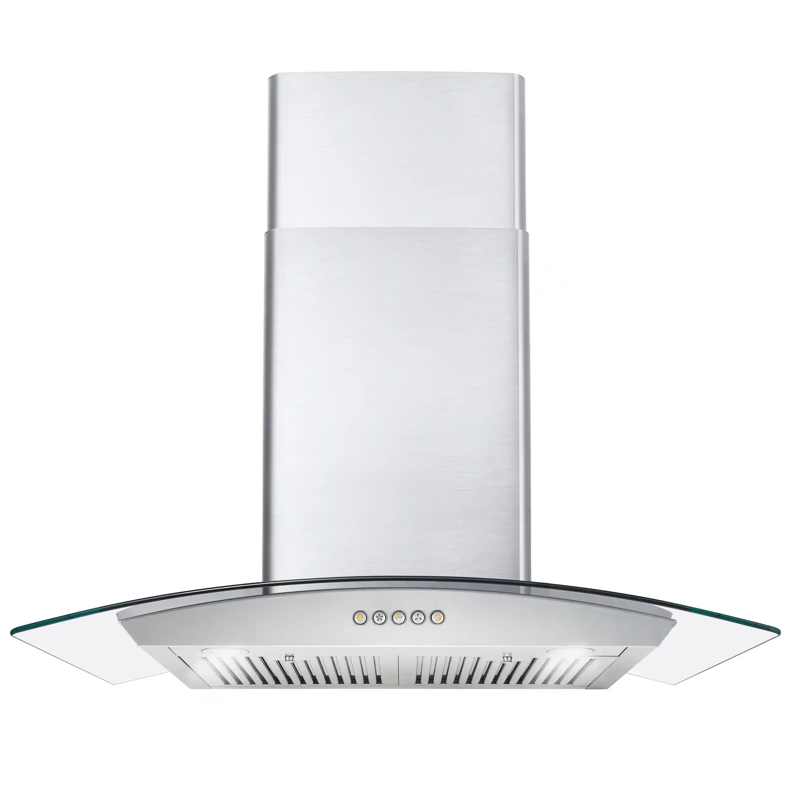 Front. COSMO - Cosmo COS-668WRC75 30 in. Vista Collection 380 CFM Ducted Wall Mount Range Hood, Button Controls, LED Lights - Stainless Steel.