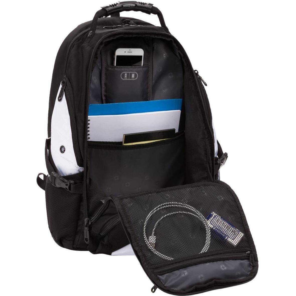 Alt View 4. SwissGear - SwissGear 1900 Scansmart TSA 17 Laptop Backpack, White/Black, 19-Inch - Black/White.