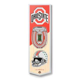 YouTheFan - Ohio State Buckeyes 6'' x 19'' 3D StadiumView Banner - Multicolor
