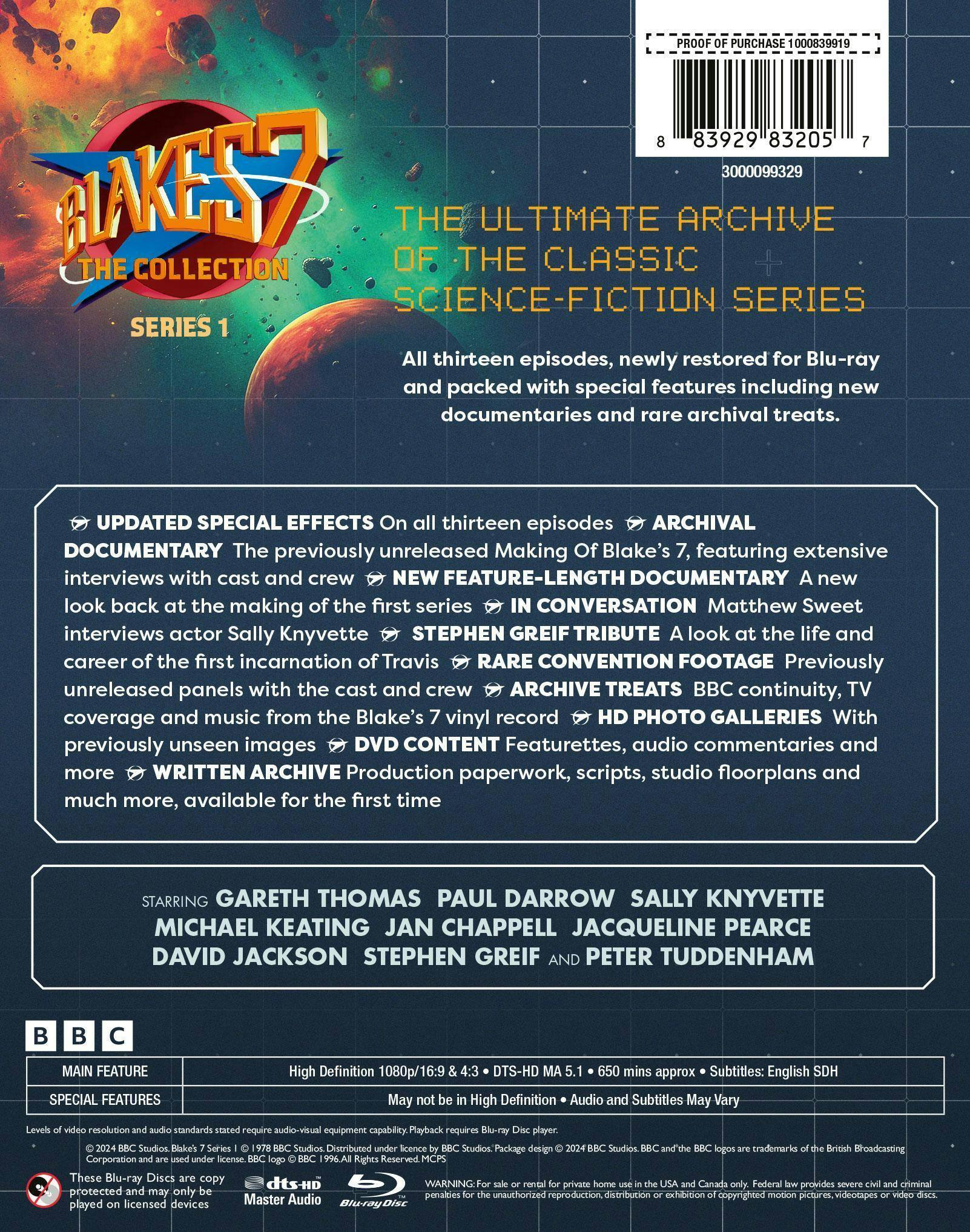 Back. Blake's 7: The Complete First Series [Blu-ray].