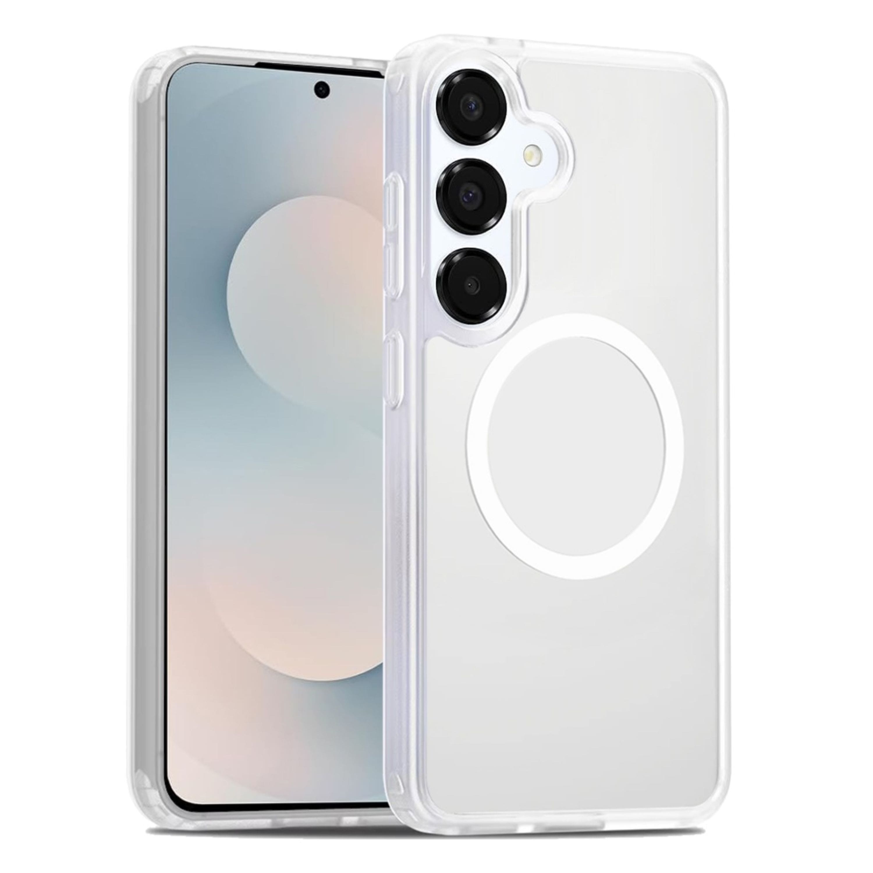 Kitcheniva - Soft Touch Translucent Magnetic Circle Phone Case With Tempered Glass For Samsung Galaxy S25 FE - Clear price history on PriceWatchPro