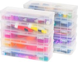 IRIS USA - Plastic Small Storage Containers with Latching Lid for Pencil Box, Lego, Crayon, Stackable